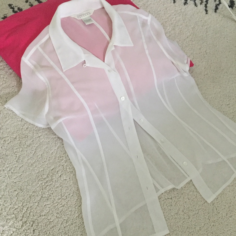 White sheer top